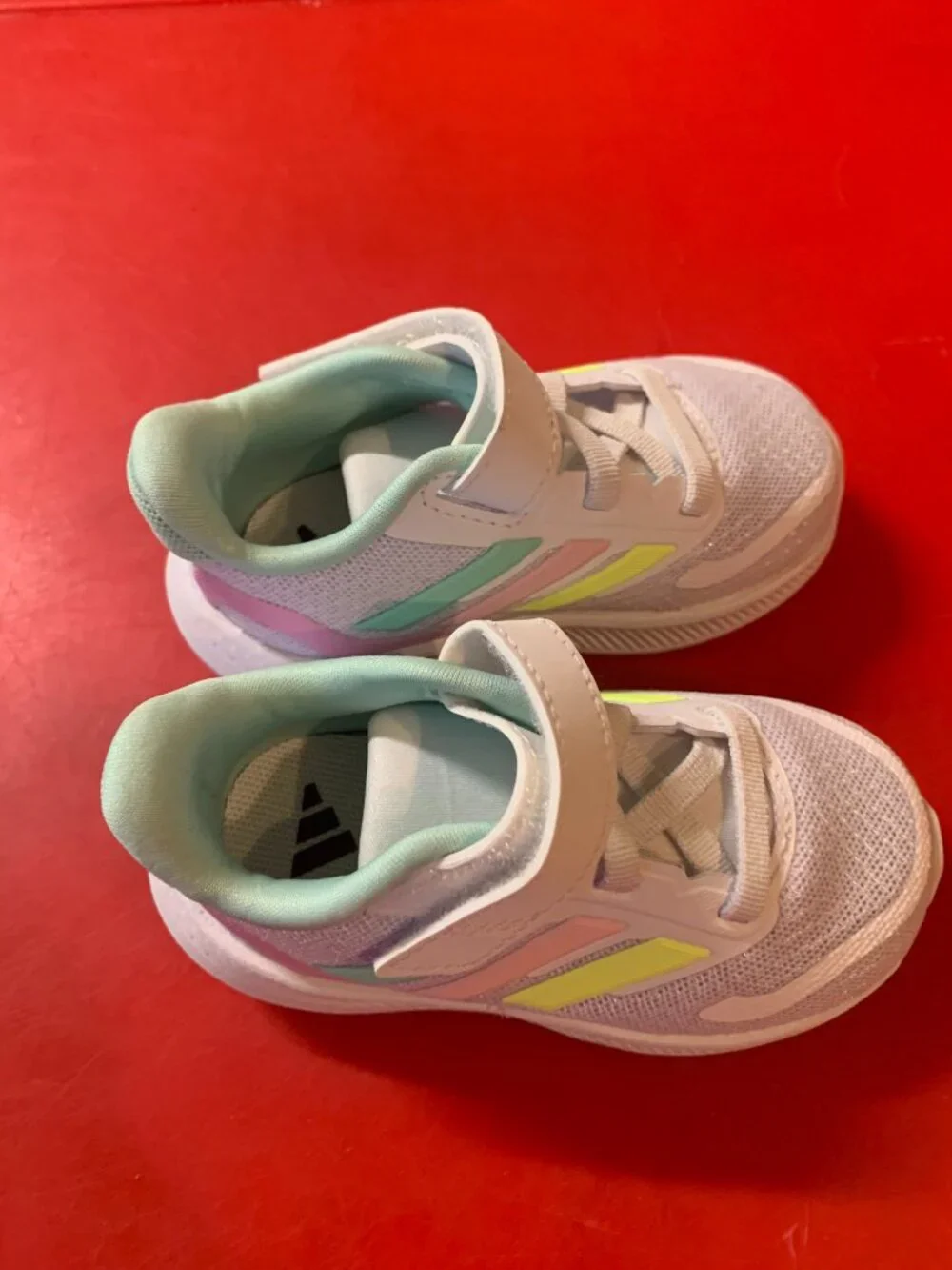 Girl's Size 9 White Velcro Adidas Tennis Shoes